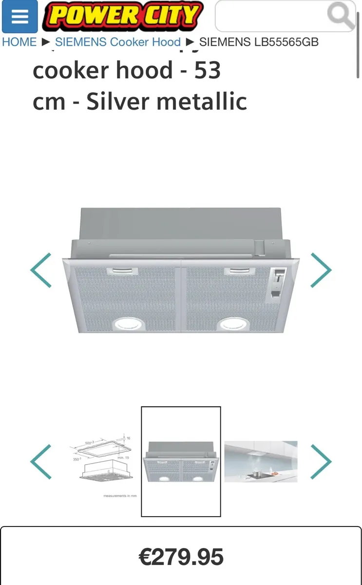 BRAND NEW SIEMENS CANOPY COOKER HOOD - Image 1