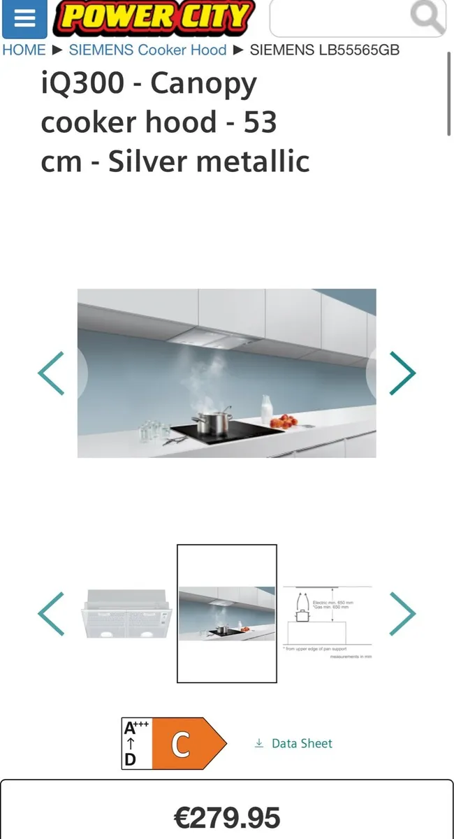BRAND NEW SIEMENS CANOPY COOKER HOOD - Image 2