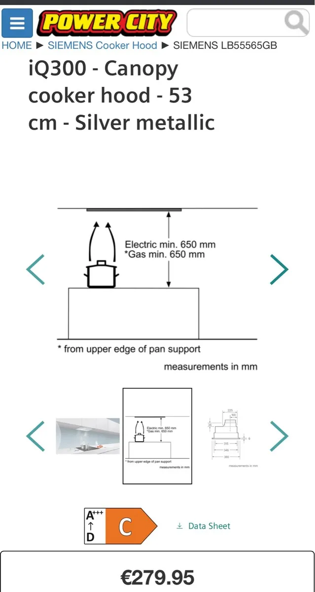 BRAND NEW SIEMENS CANOPY COOKER HOOD - Image 3