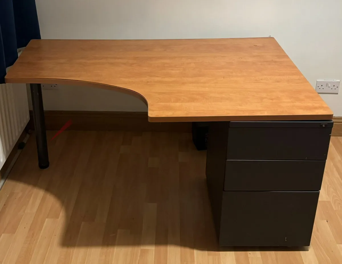 FREE OFFICE DESK & STEEL LOCKER/FILING DRAWER - Image 1