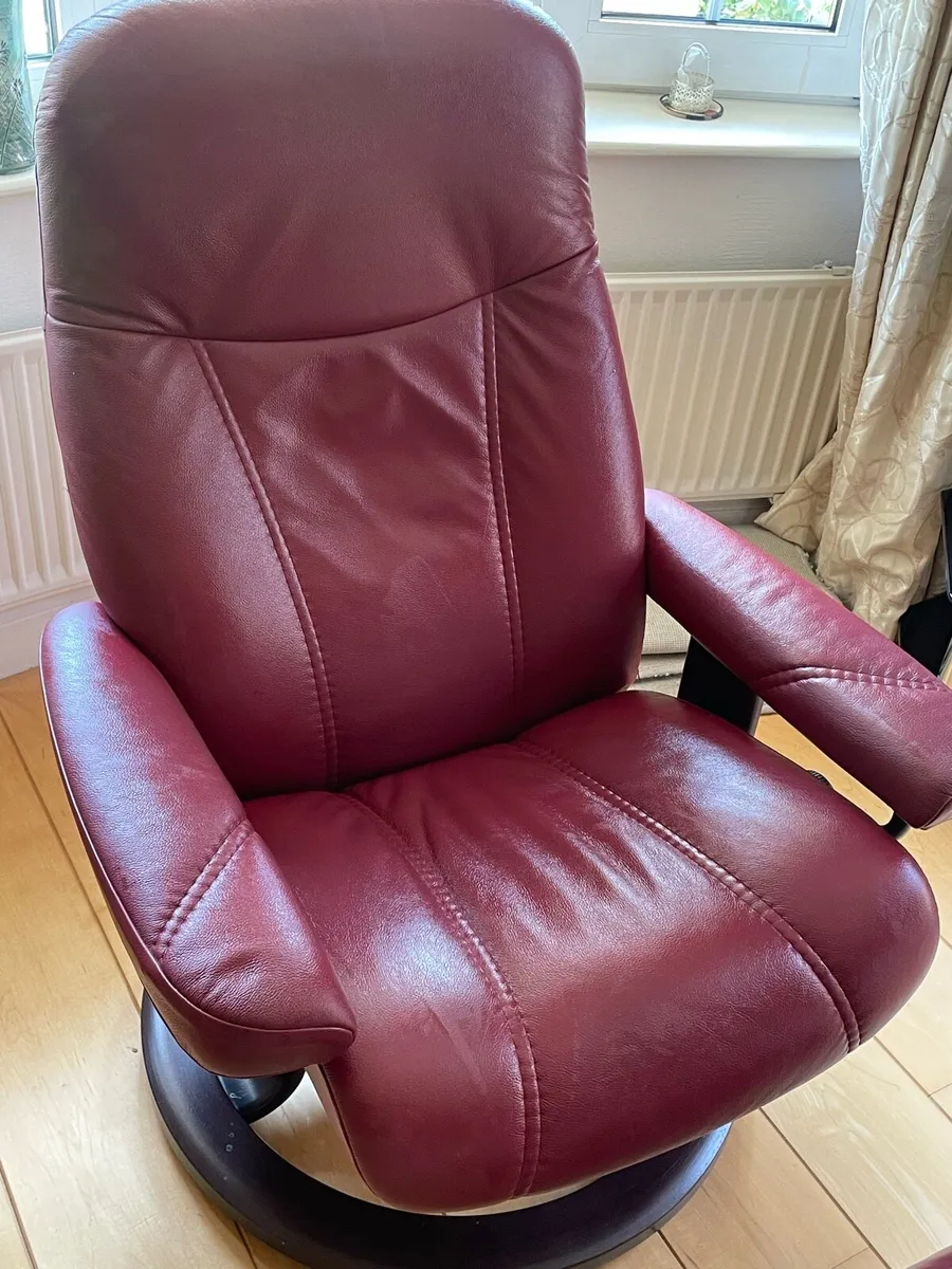 Ekornes Leather Stressless Chair & Footrest - Image 2