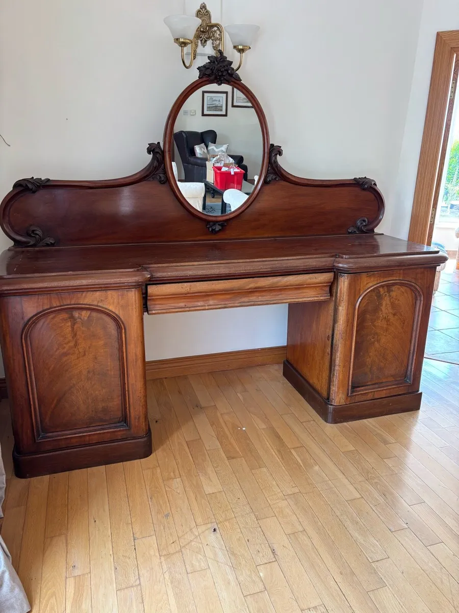 Sideboard antique with mirror - Image 1