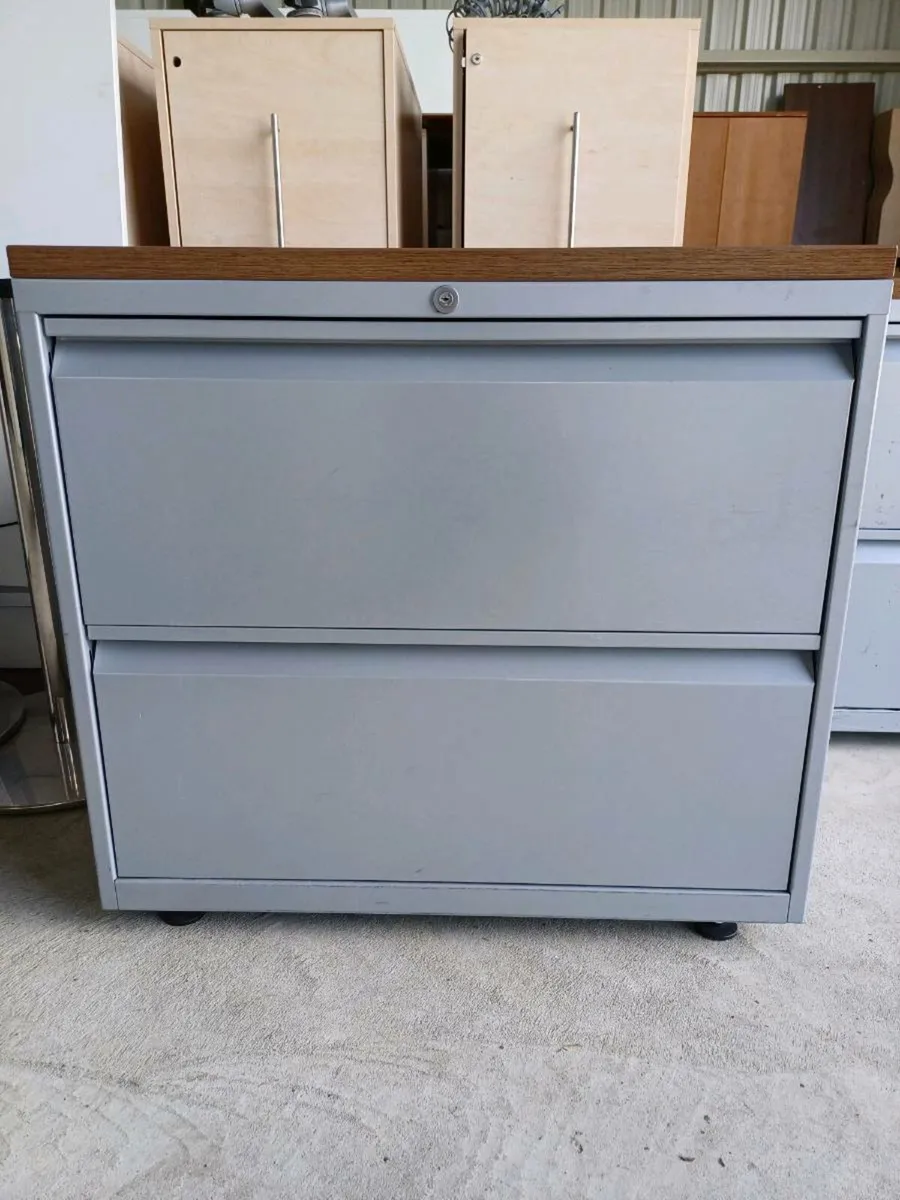 74cm Steel Bisley 2 Drawer Slider Cabinets - Image 1