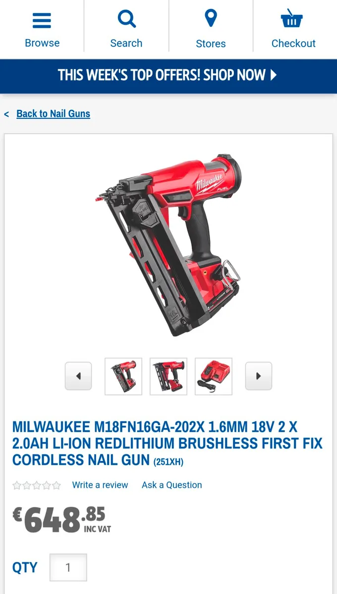 Milwaukee M18 Fuel 16 Gauge Nail Gun Kit - New - Image 4