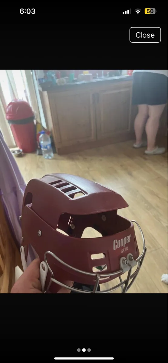 Maroon/Burgundy Cooper Sk100 helmet TOP PIECE - Image 2