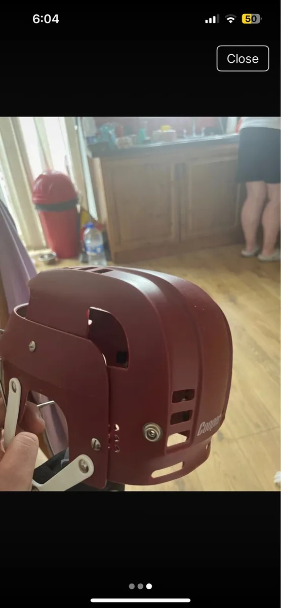Maroon/Burgundy Cooper Sk100 helmet TOP PIECE - Image 3