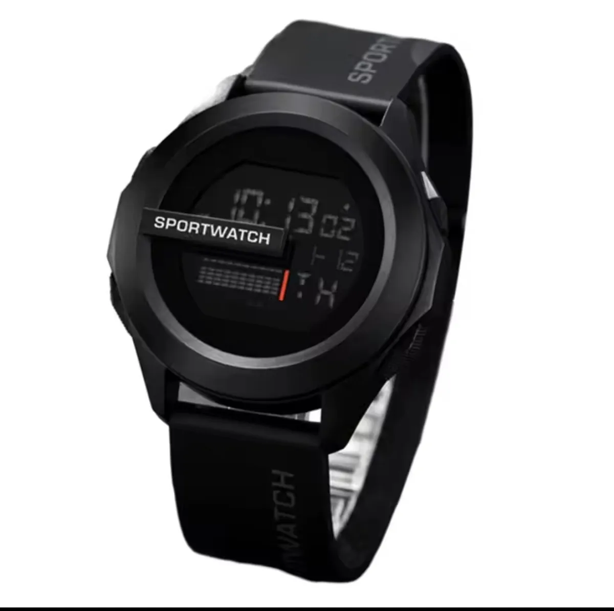 Men's Black Waterproof LED Digital Sports Watch - Image 1
