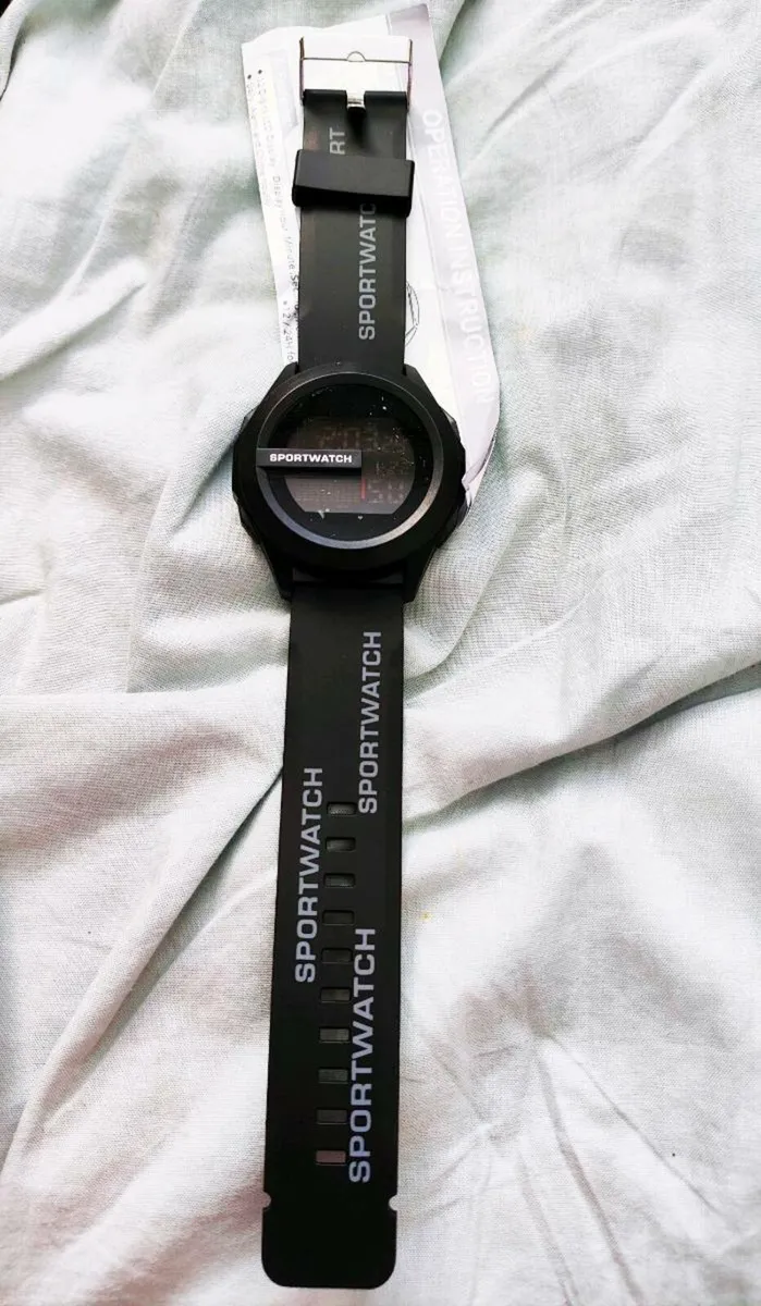 Men's Black Waterproof LED Digital Sports Watch - Image 3