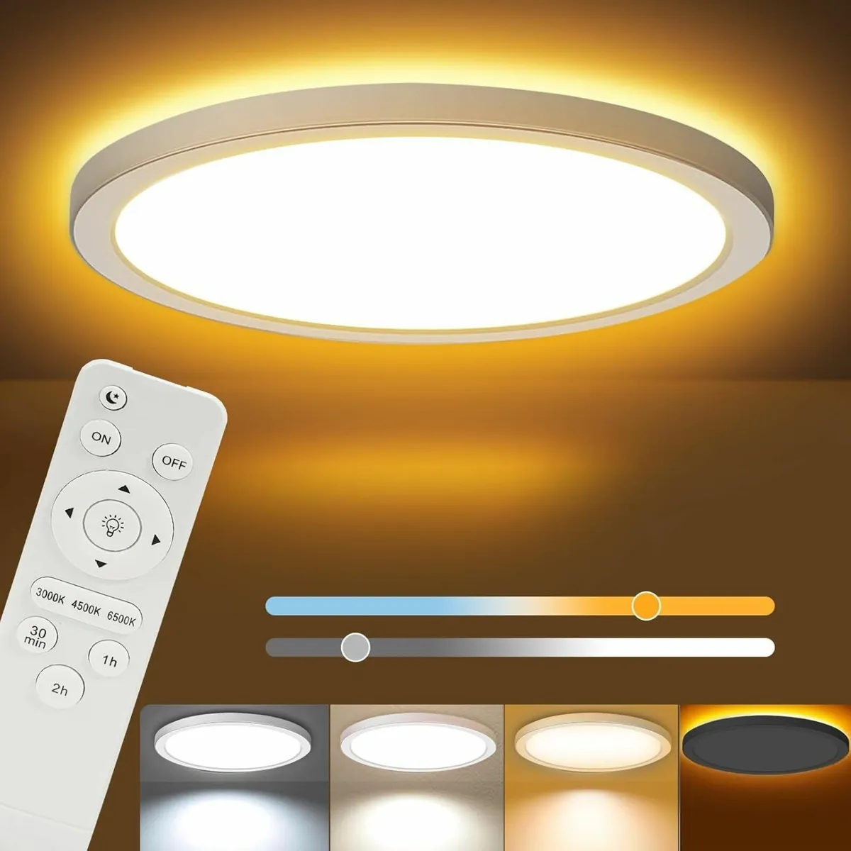 Dimmable Ceiling Light, 24W Bedroom Lights - Image 2