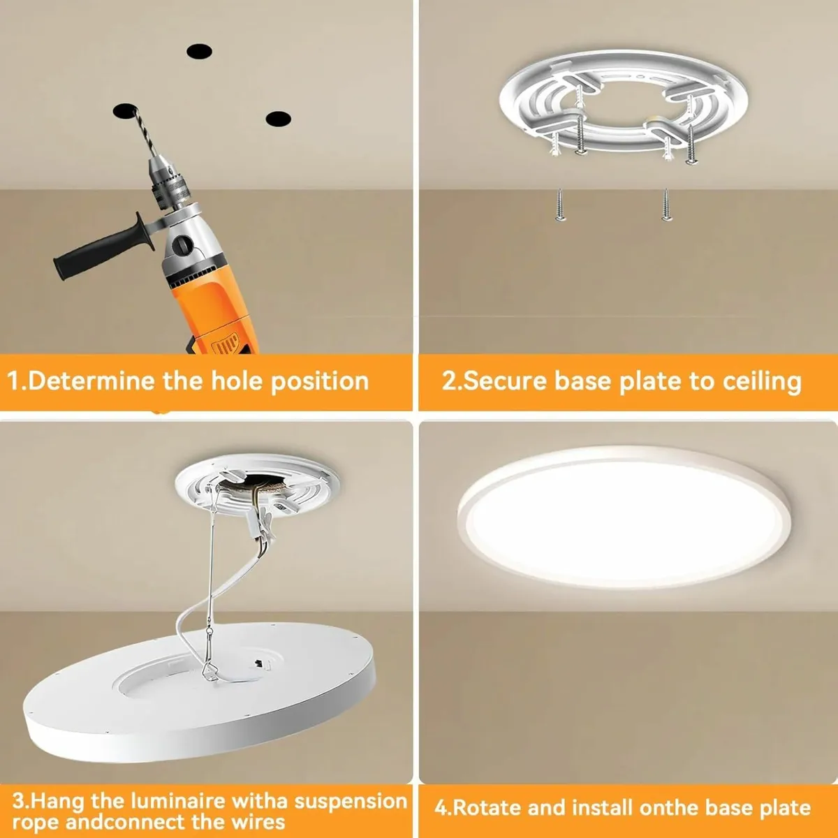 Dimmable Ceiling Light, 24W Bedroom Lights - Image 3