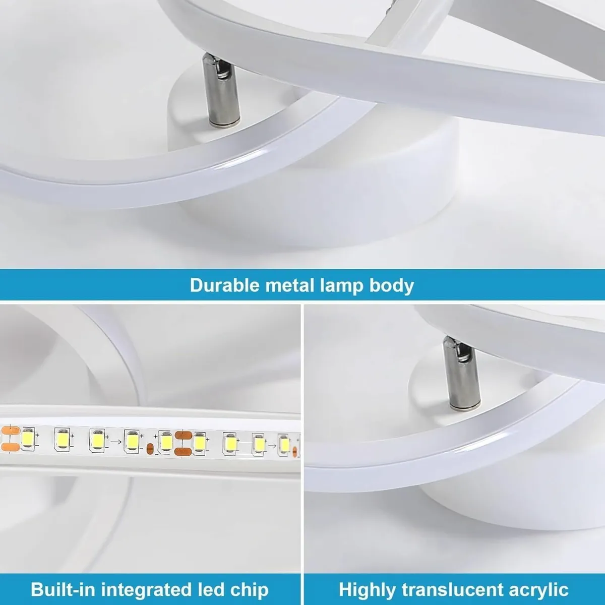 LED Ceiling Light, 22W Super Bright Modern White - Image 2