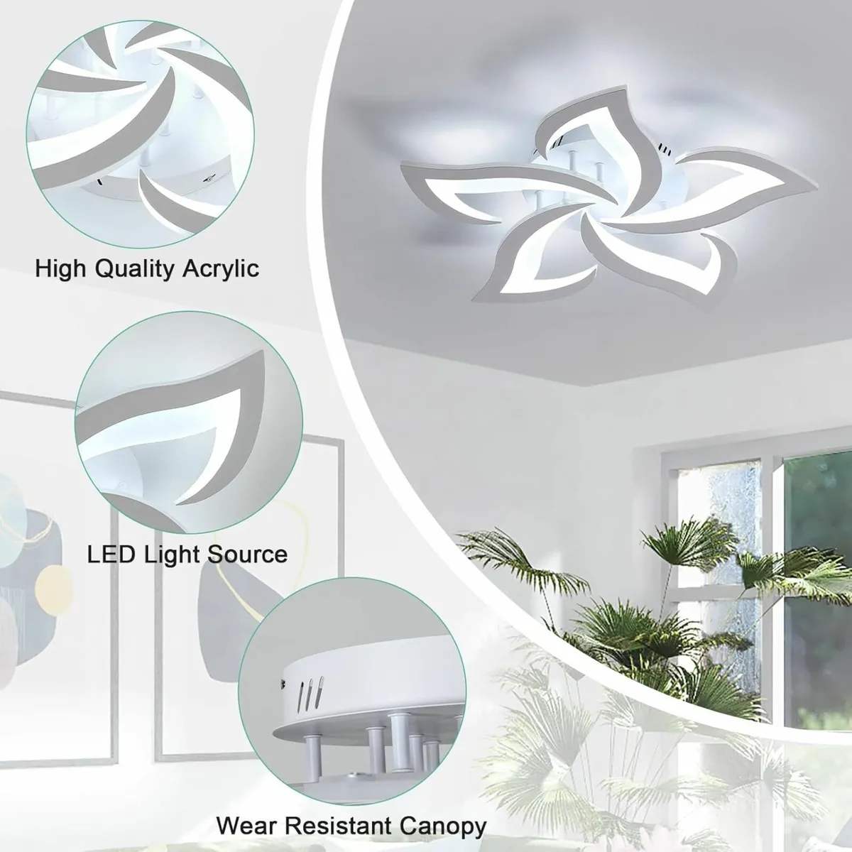 LED Ceiling Light, 60W 5400LM Modern Design - Image 2