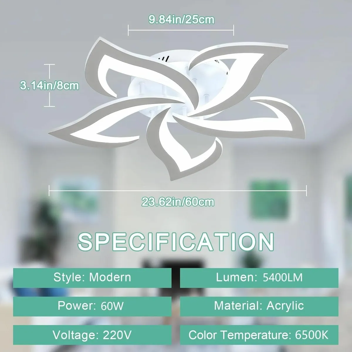 LED Ceiling Light, 60W 5400LM Modern Design - Image 3