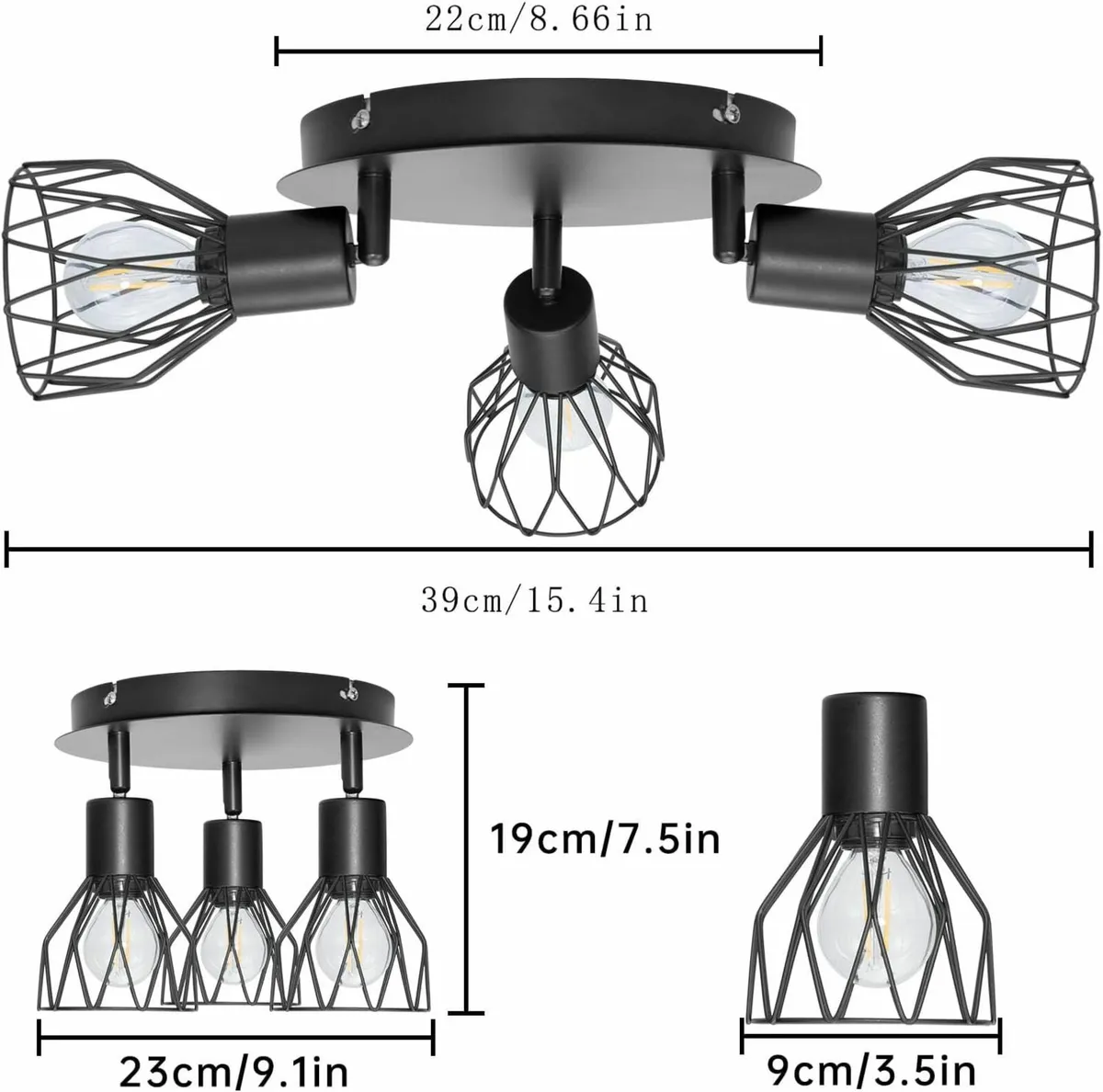Spot Light Fittings Adjustable 3 Way Ceiling Light - Image 3