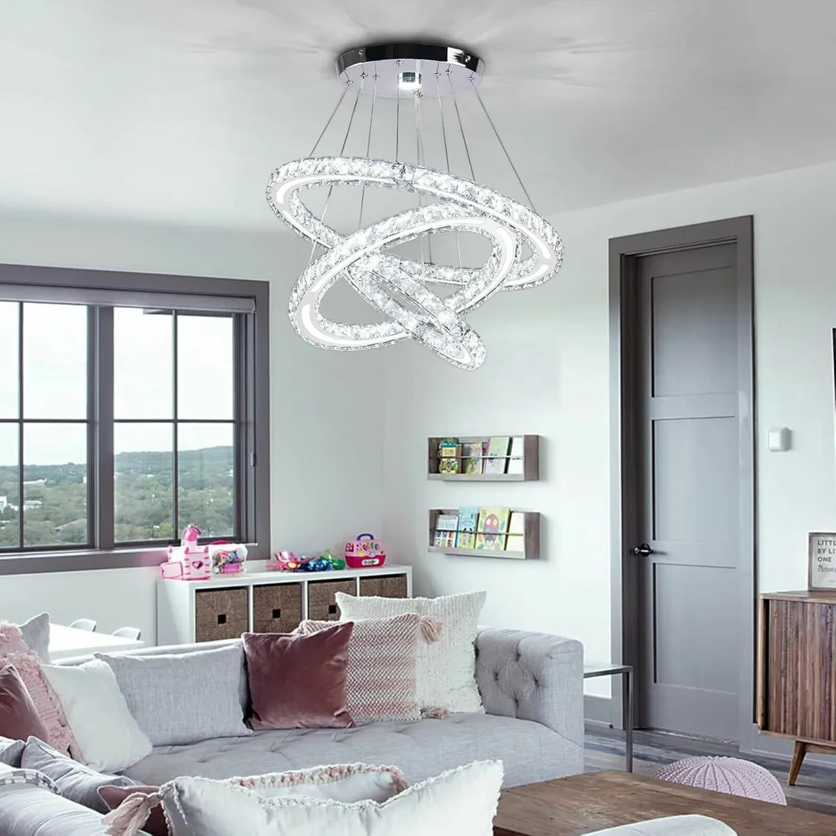 LED Crystal Chandeliers Ceiling Light 3-Ring - Image 4