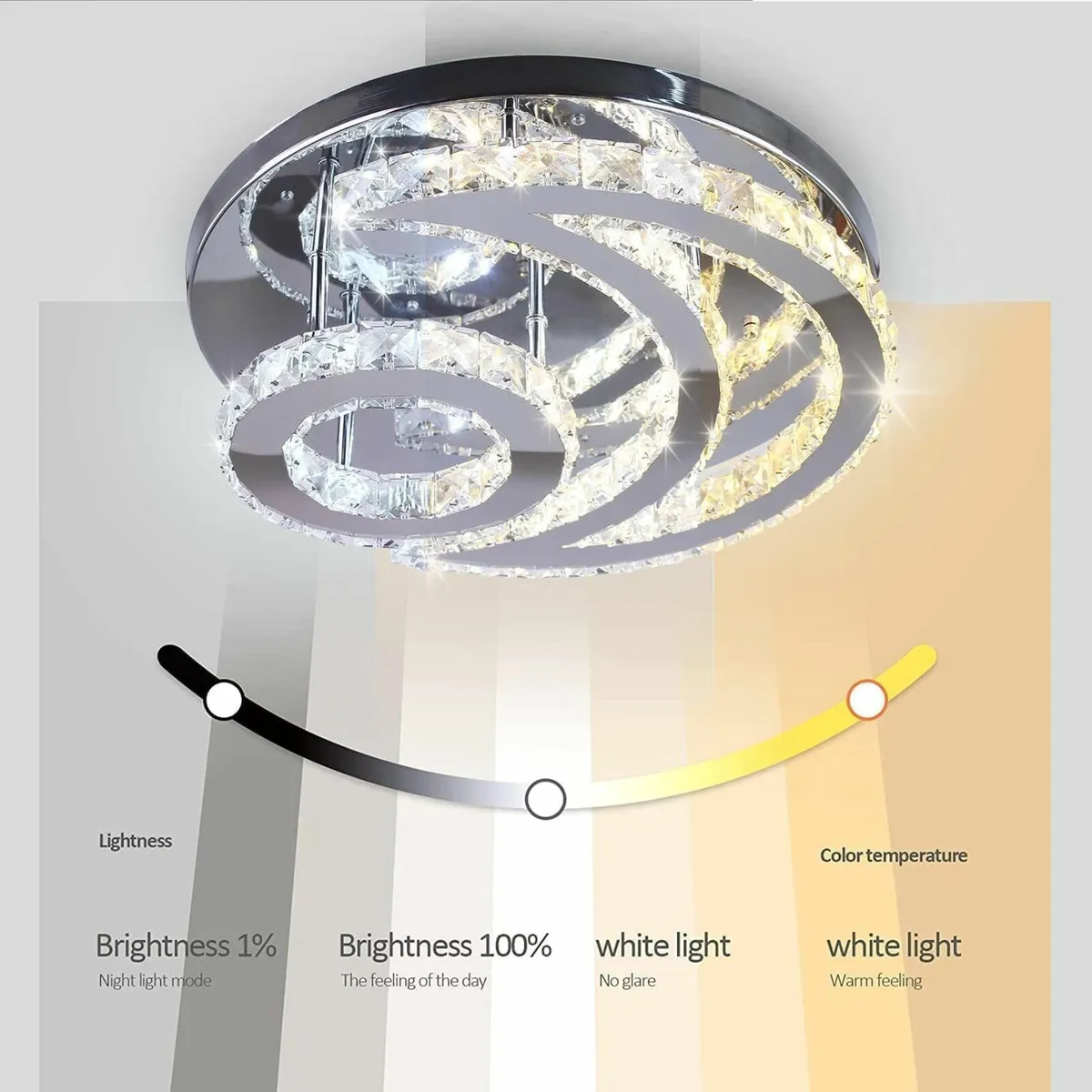 Crystal Chandelier Dimmable LED Ceiling Light - Image 3