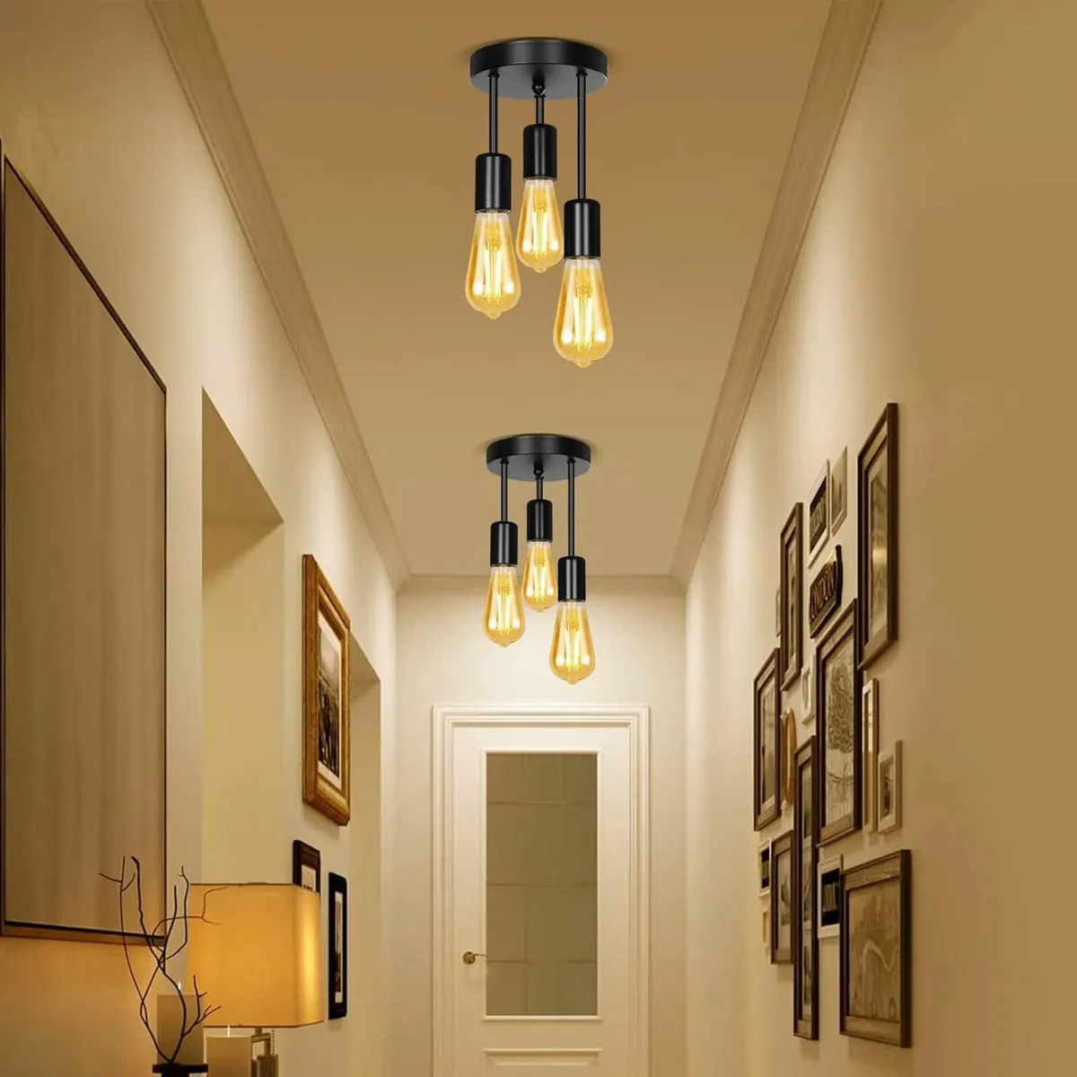 3 Way Ceiling Lights, 3 Bulbs Base Living Room - Image 2