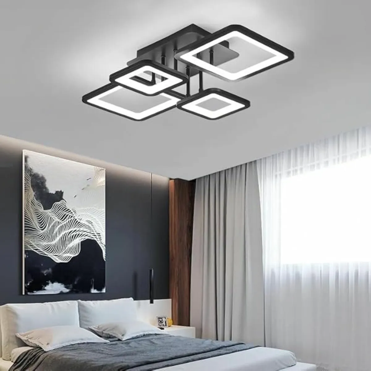 Modern LED Ceiling Light Dimmable Remote Control - Image 2