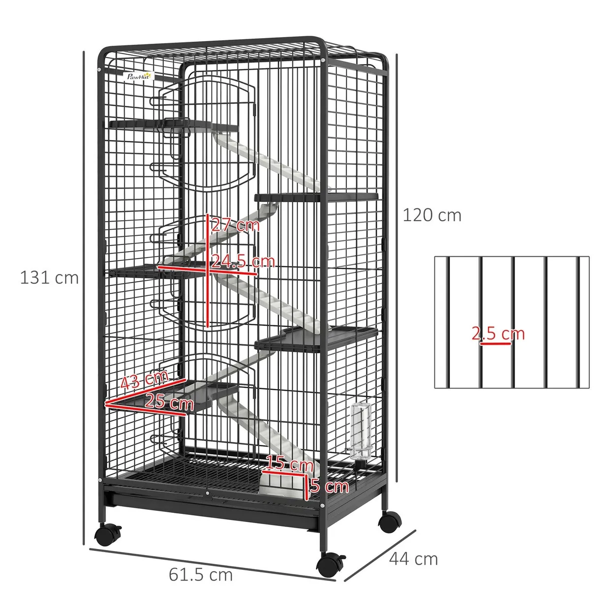 large 6 levels small animal cage with ramps - Image 1