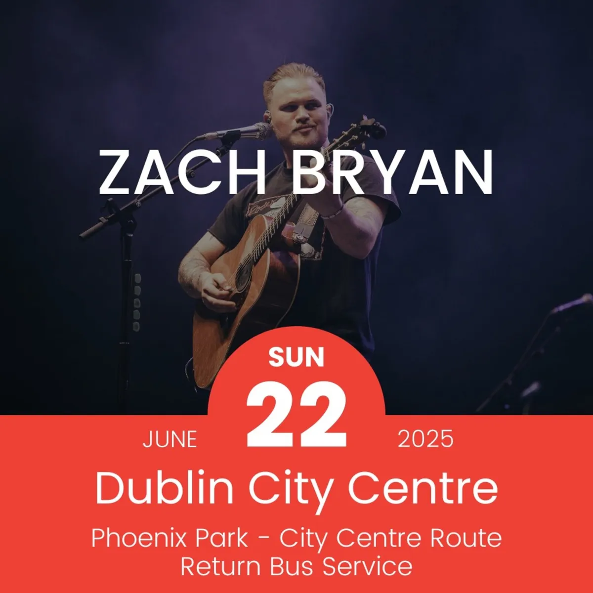 Zach Bryan Sunday 22nd June 2X Concert Tickets