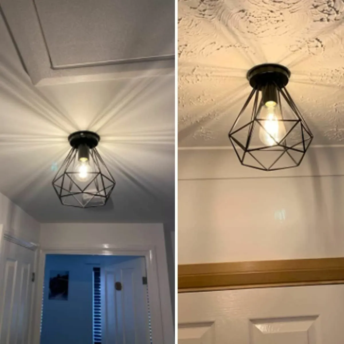Vintage Flush Mount Light, Black Hallway Bedroom - Image 4
