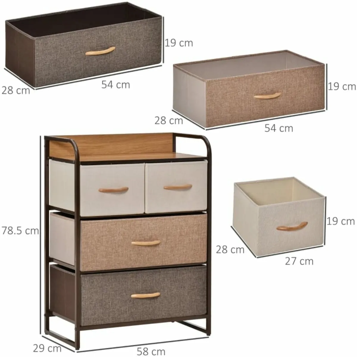 4-Drawer Dresser, 3-Tier Storage Organizer, Tower - Image 3