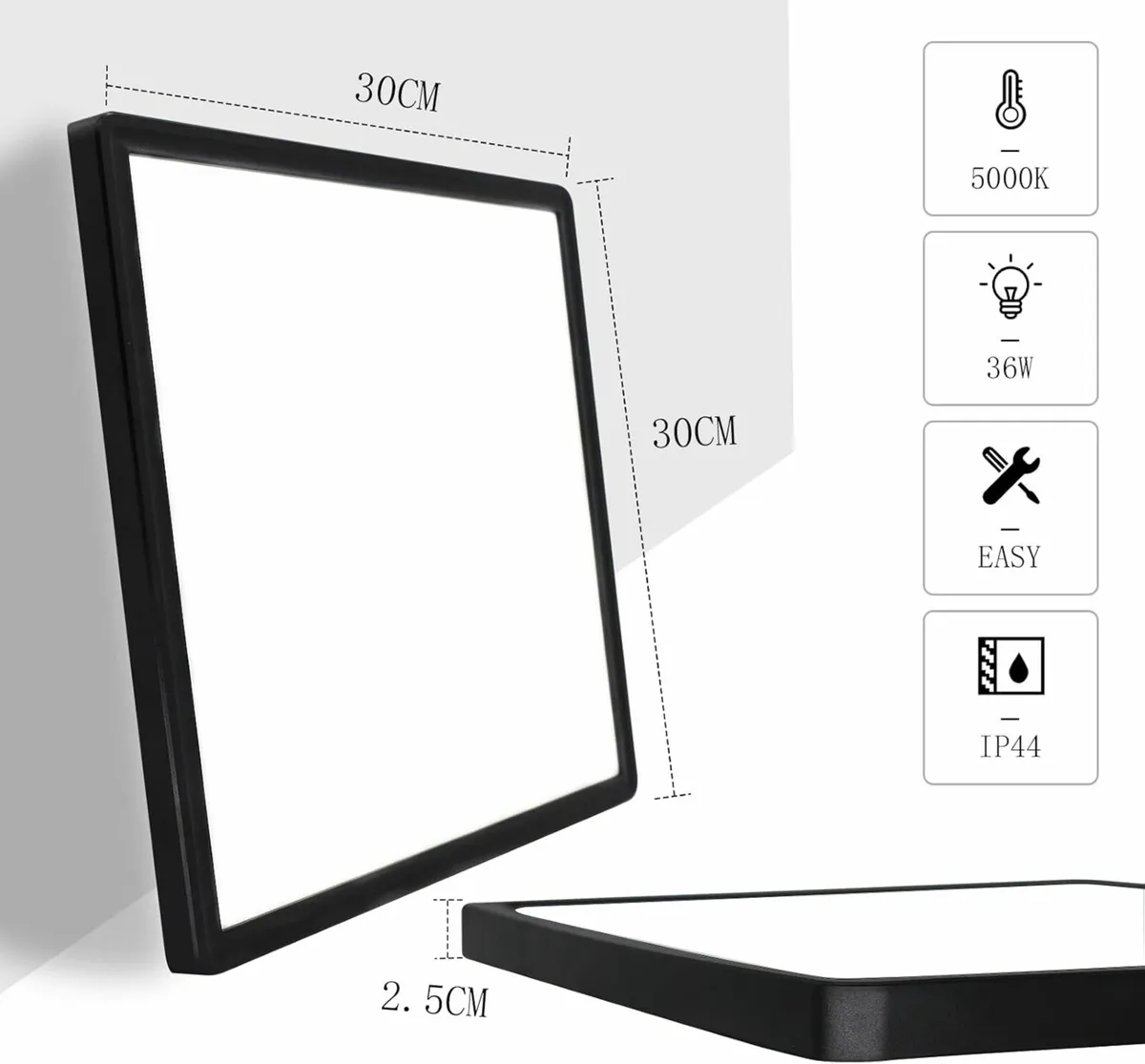 36W LED Bathroom Ceiling Lights Daylight White - Image 3