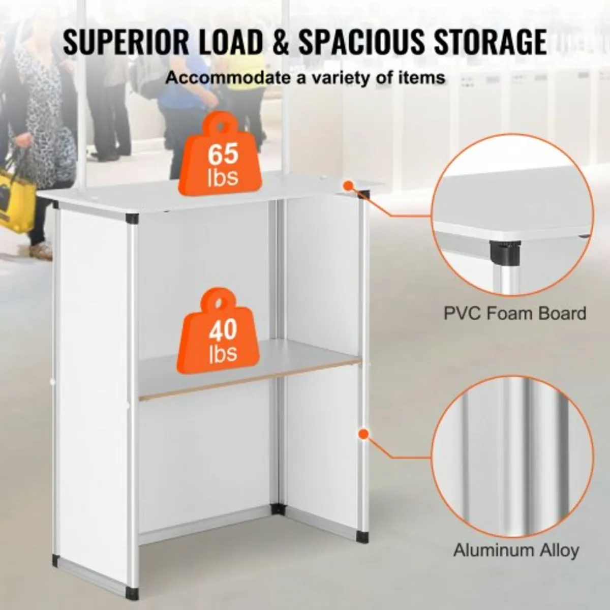 Portable Tradeshow Podium Table, 30.91" x 14.96" x - Image 2