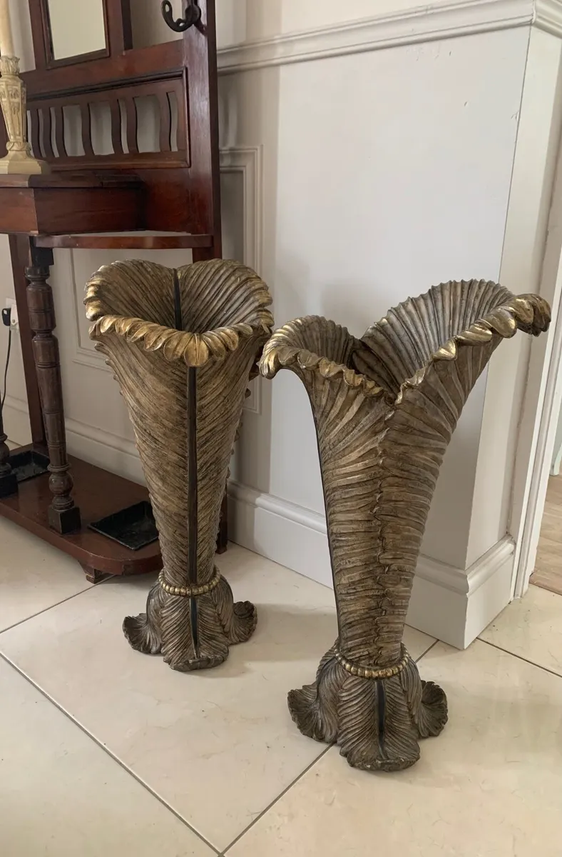 Feather Motif Urns - Image 1