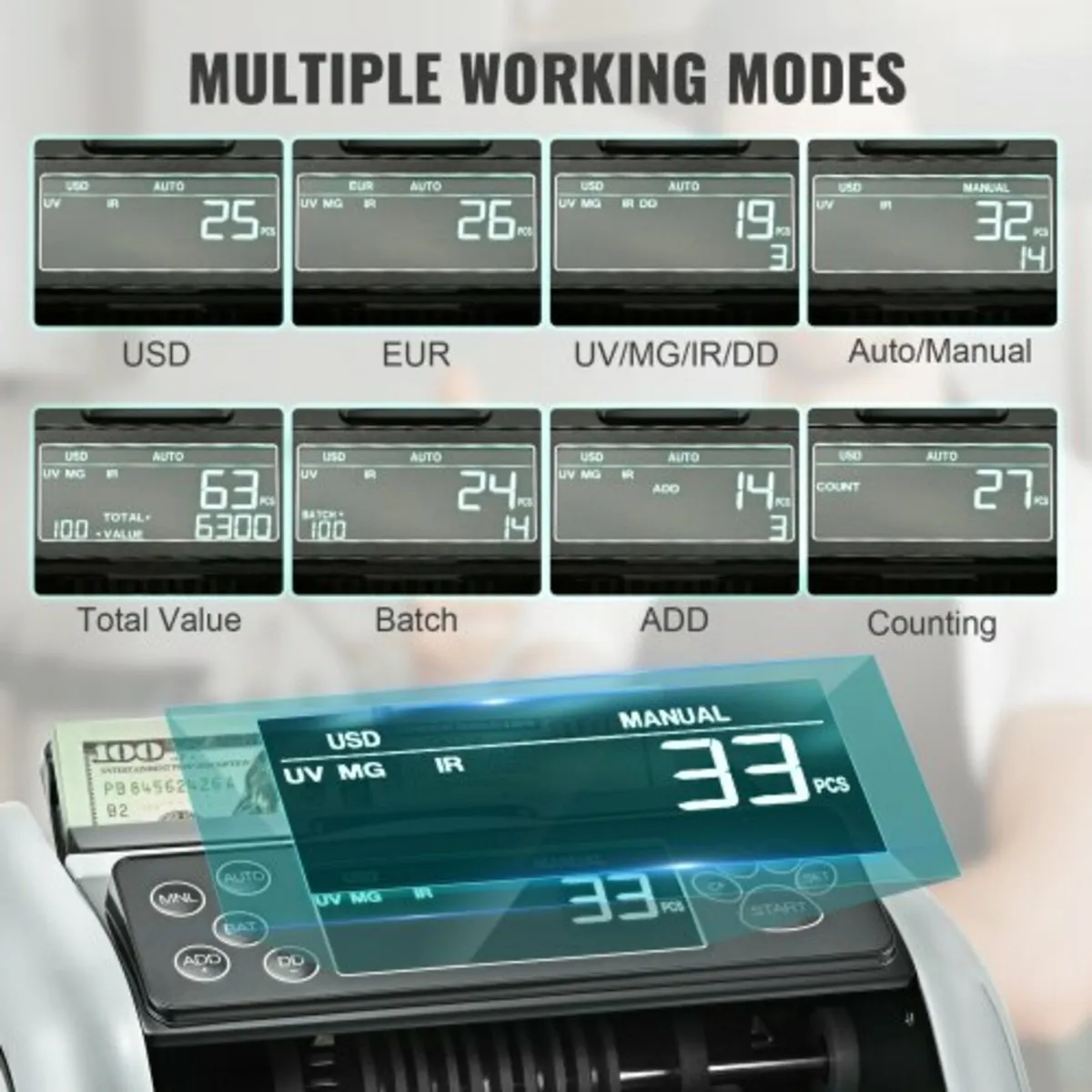 Money Counter Machine Bill Counter with UV MG IR D - Image 3