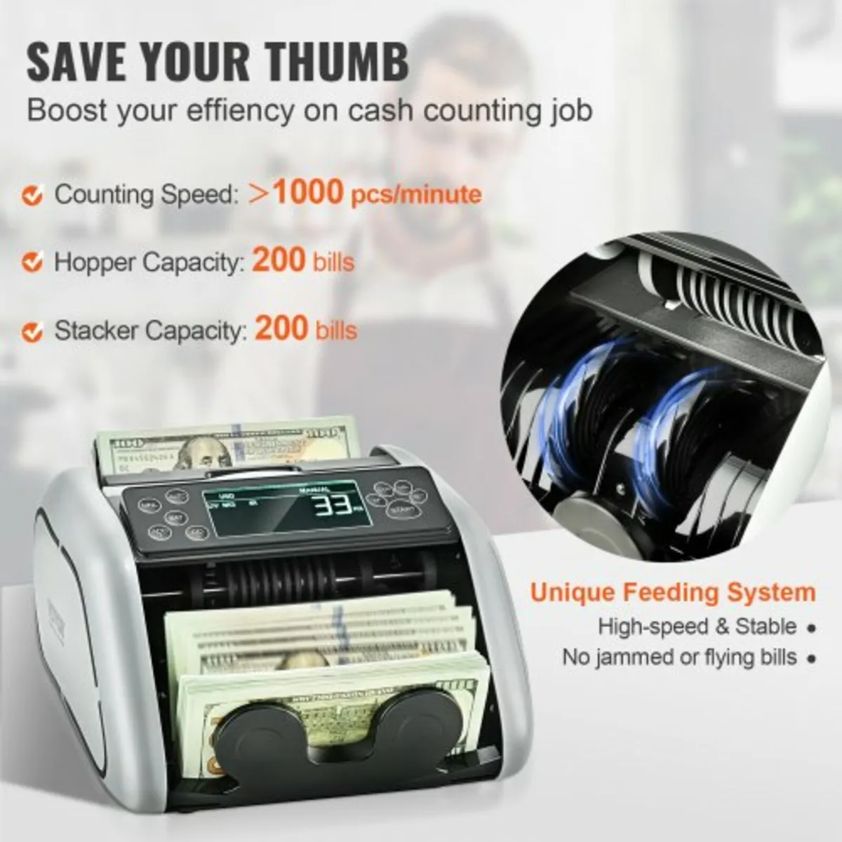 Money Counter Machine Bill Counter with UV MG IR D - Image 4