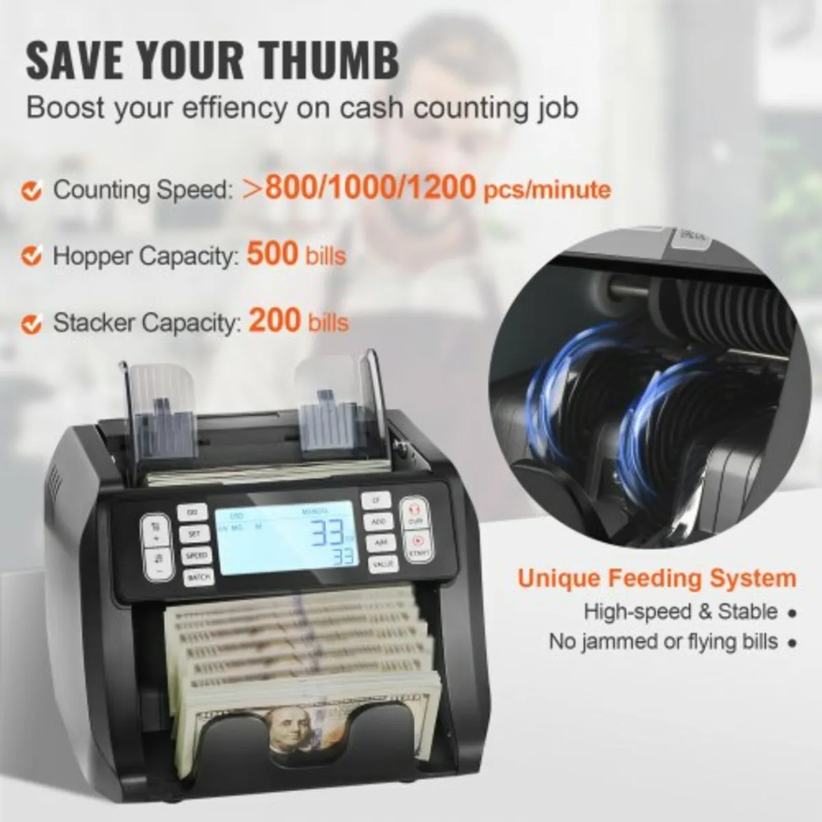 Money Counter Machine Bill Counter with UV MG IR D - Image 3