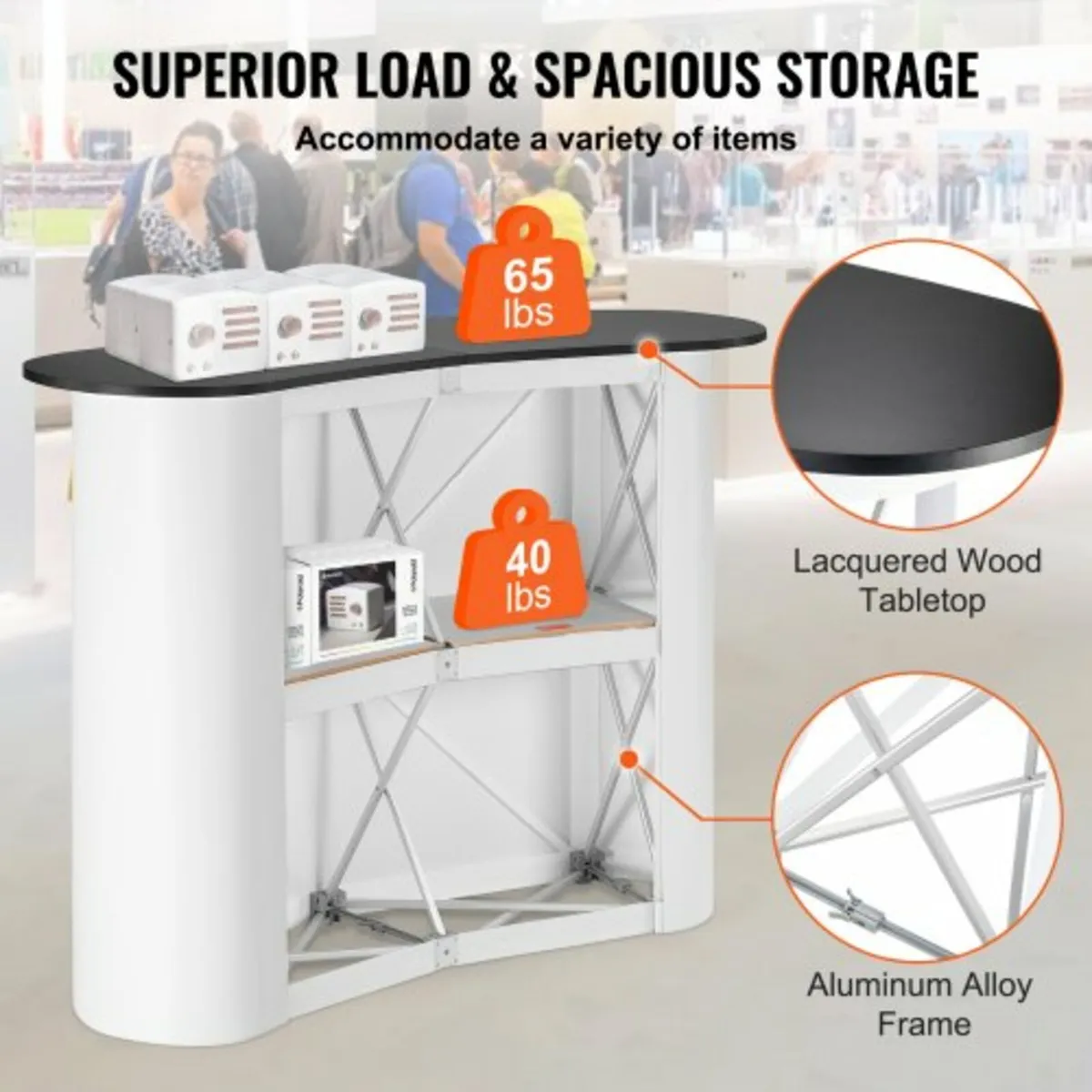 Portable Tradeshow Podium Table, 51.18" x 18.31" x - Image 3