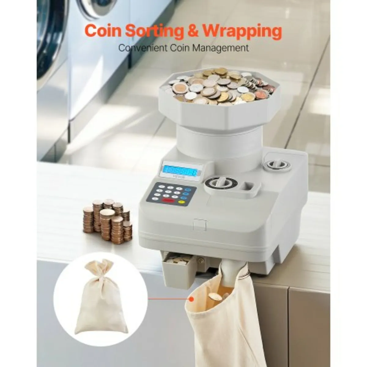 Coin Counter Professional Coin Sorter LED Display - Image 3