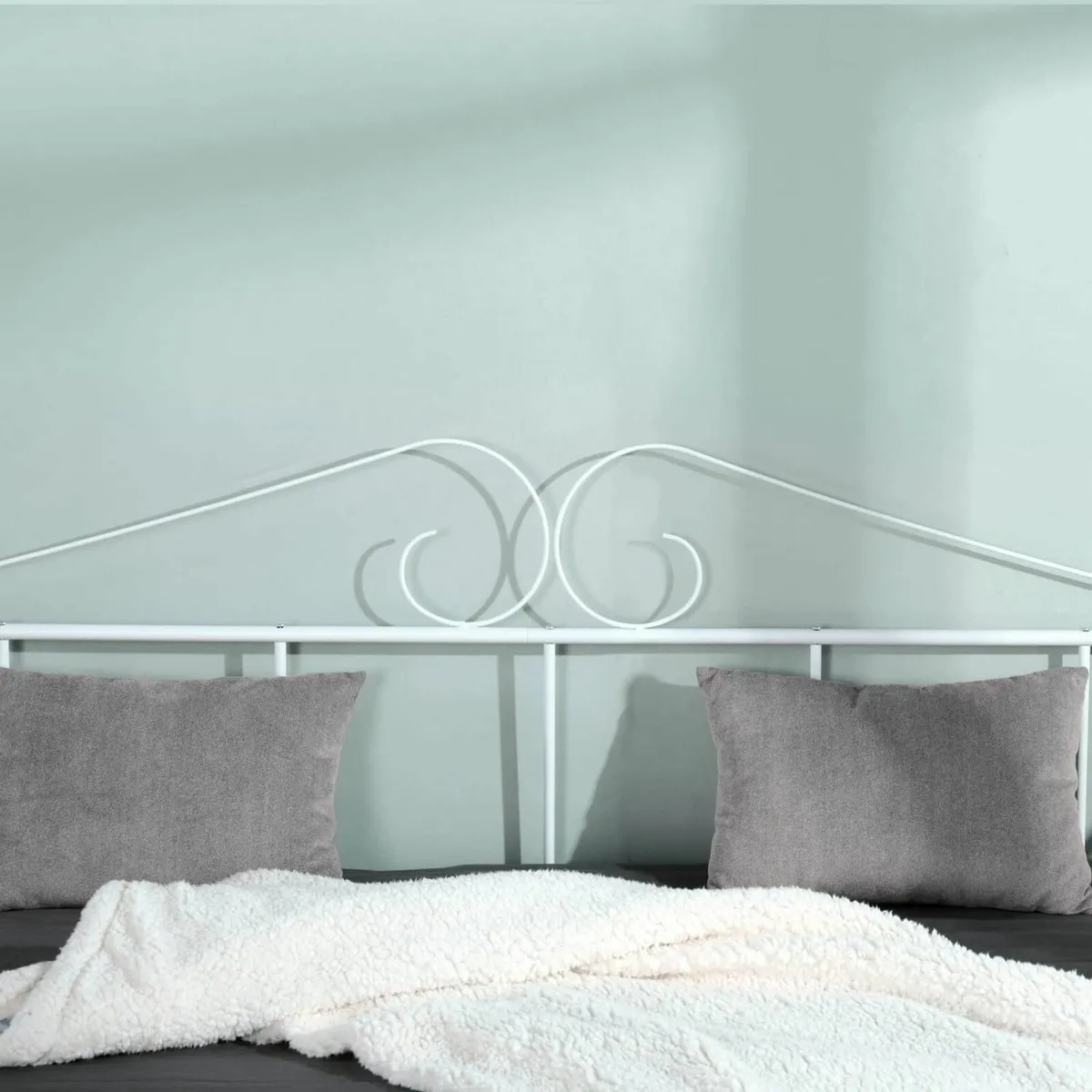 Single Bed Frame Guest Room White 90x190cm - Image 4