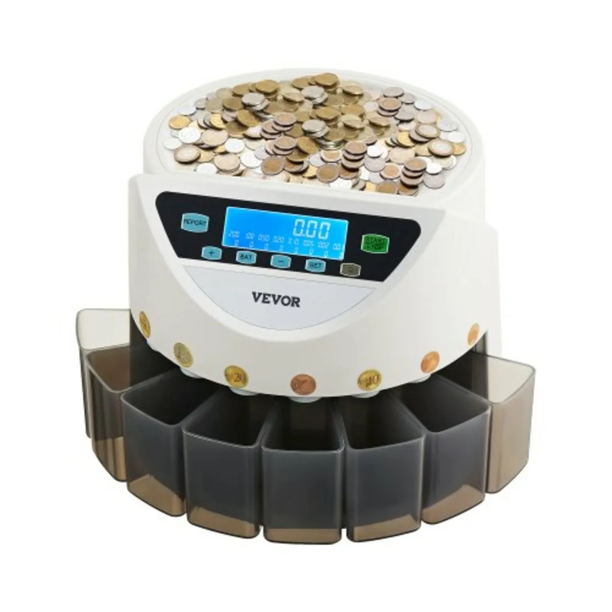EURO Coin Sorter with Large LCD Display Hold up to - Image 1