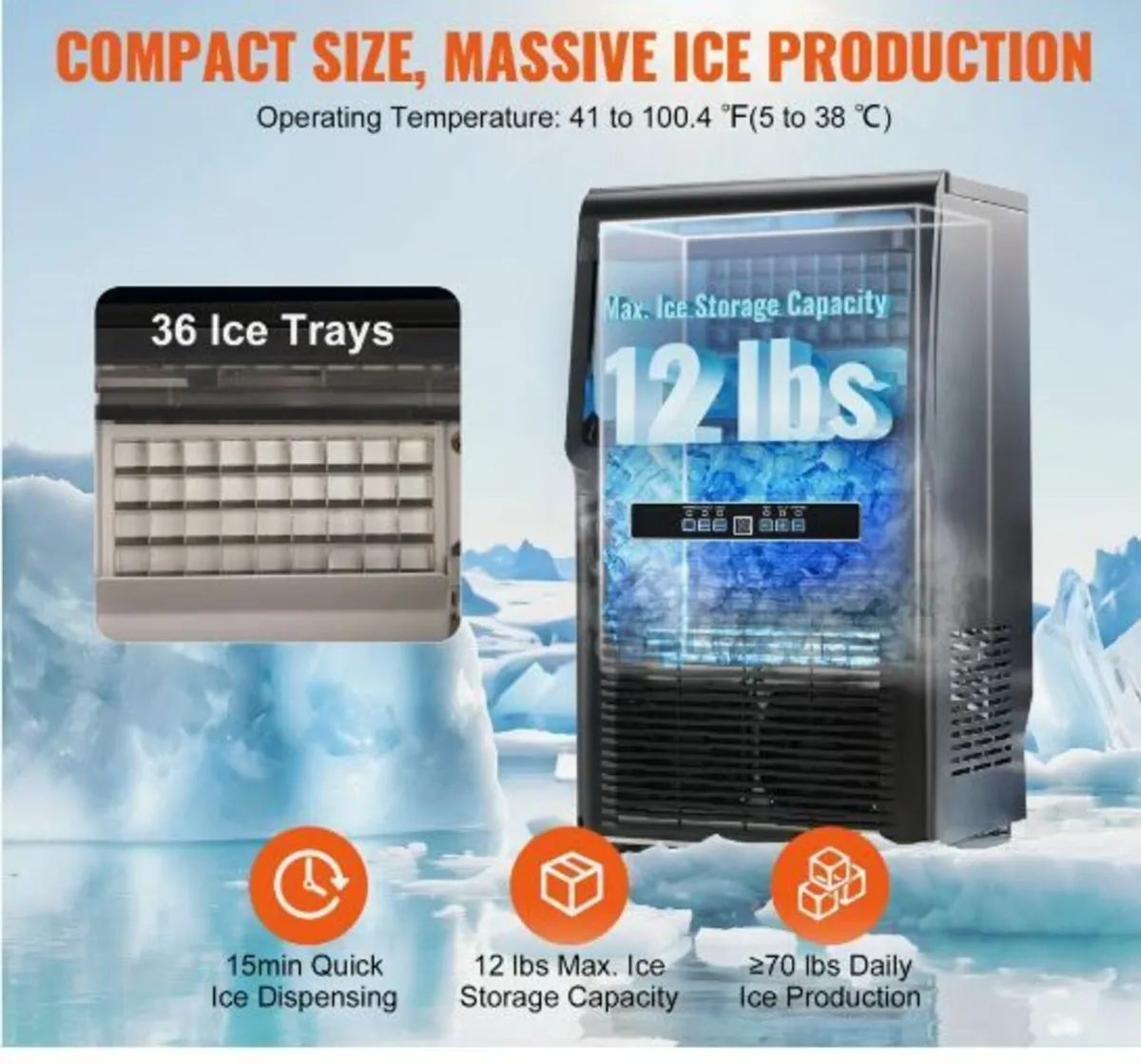 Commercial Ice Maker Freestanding Cabinet Machine - Image 2