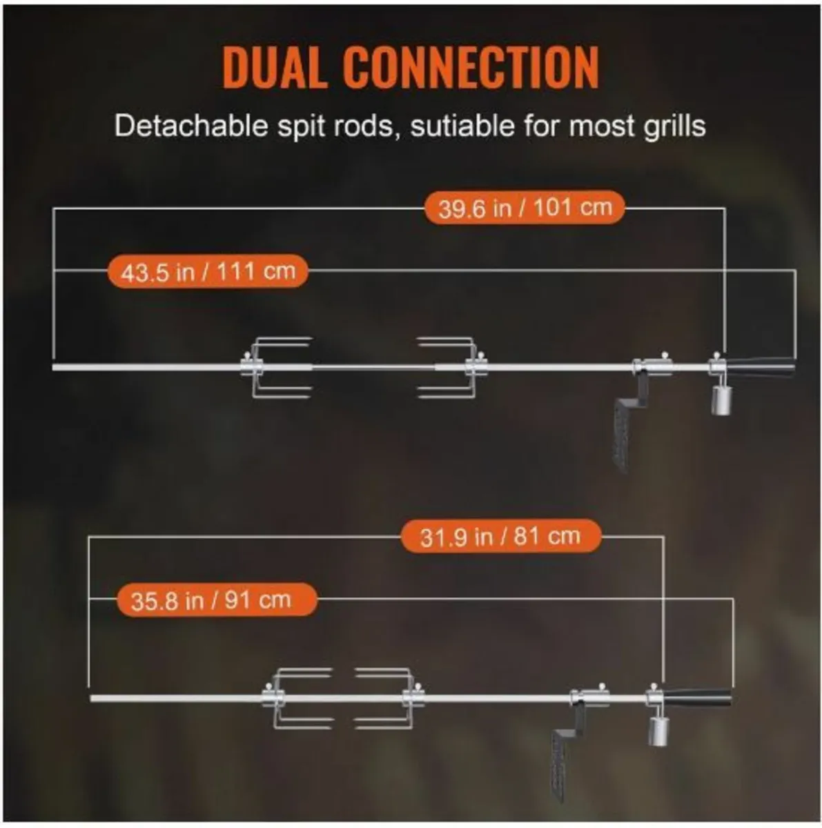 Universal Grill Rotisserie Kit BBQ Roaster - Image 2