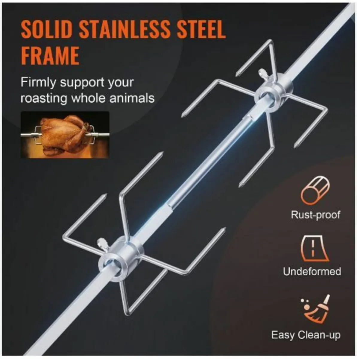 Universal Grill Rotisserie Kit BBQ Roaster - Image 4