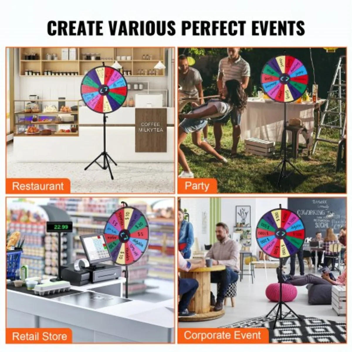 24” Color Prize Wheel Tripod Floor Stand Color Pri - Image 4