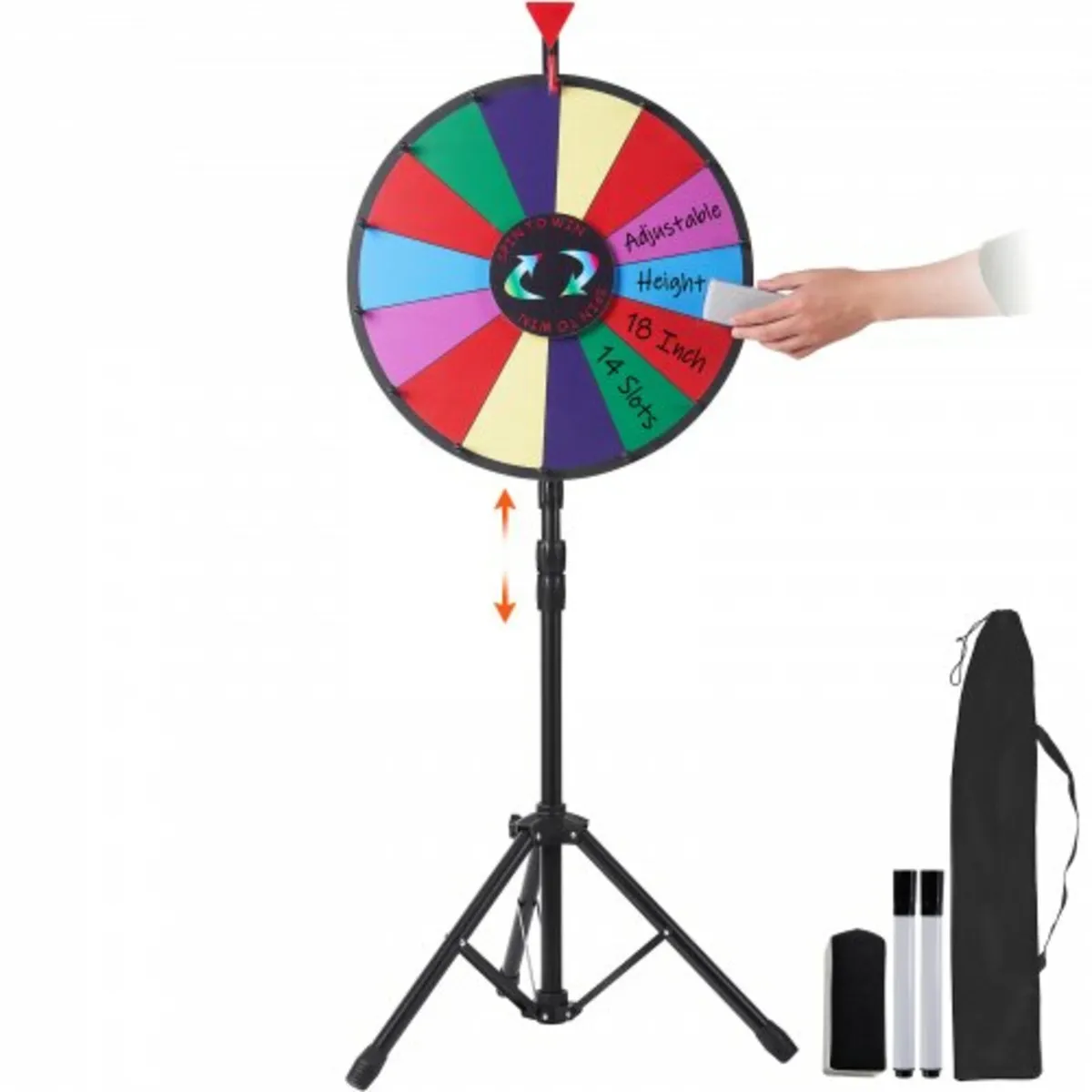 18” Prize Wheel Tripod Floor Stand Color Prize Whe - Image 1