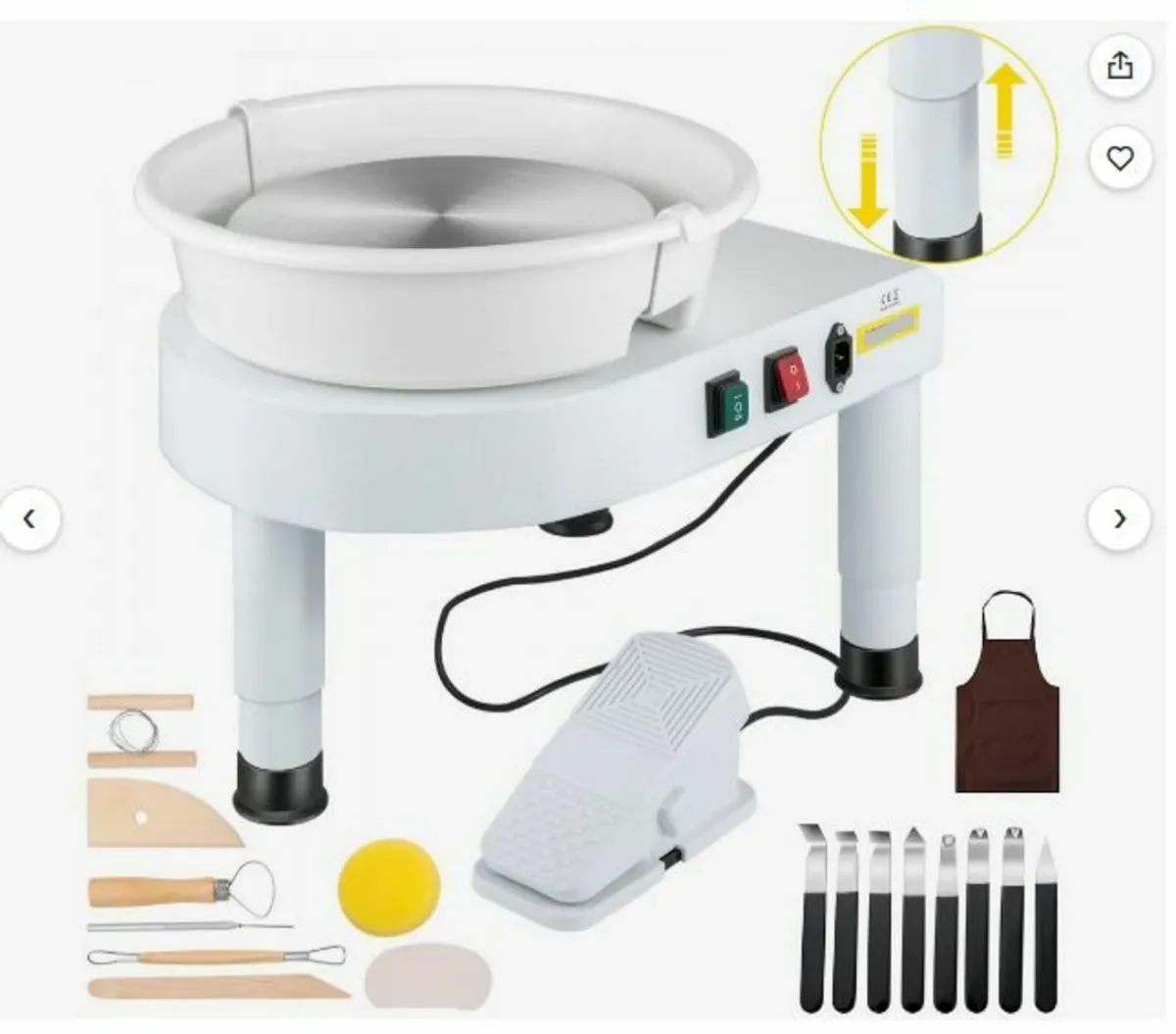 Pottery Wheel, 11in Ceramic Wheel Forming Machine - Image 1