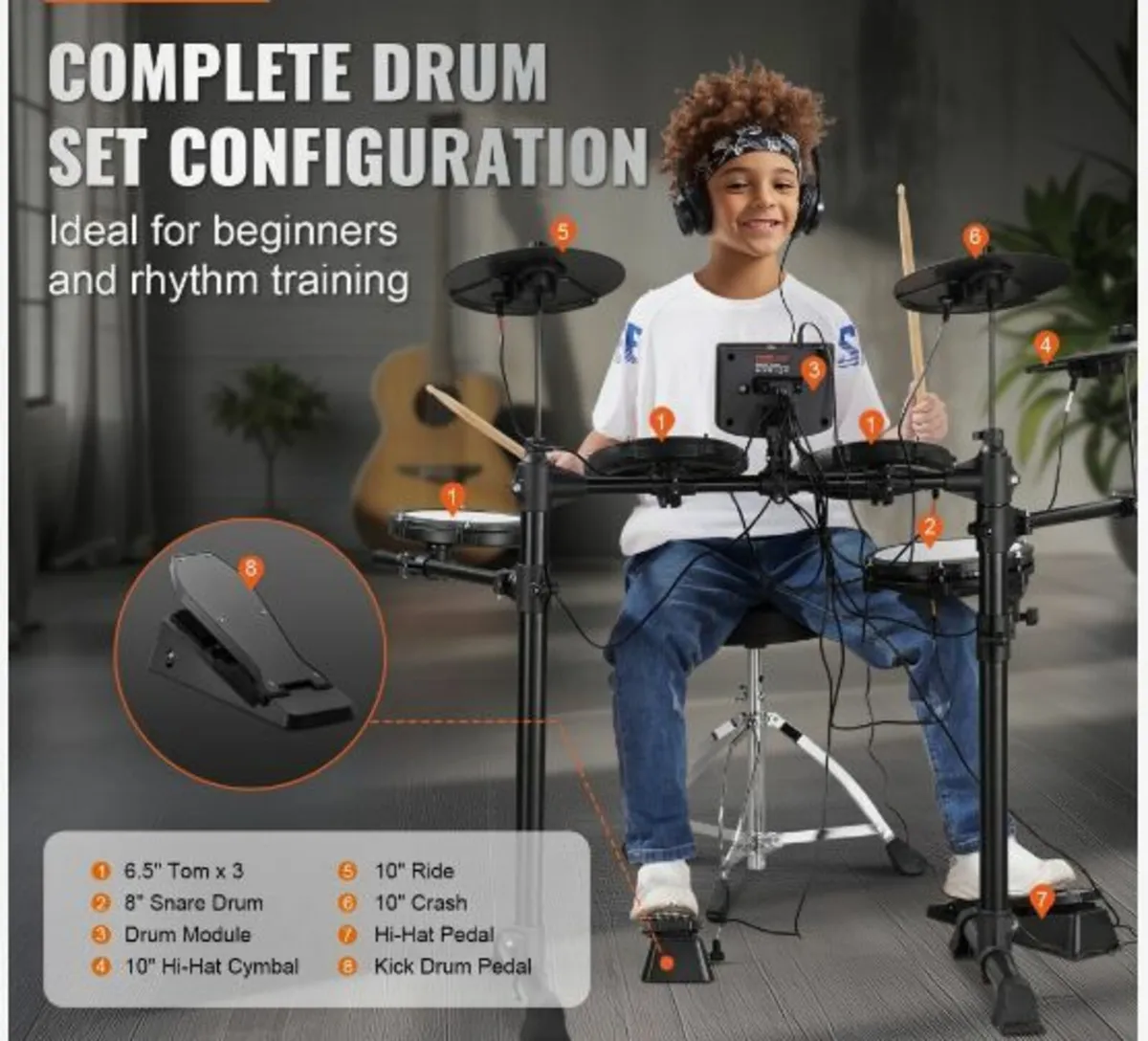 Electric Drum Set Electronic Drum Kit - Image 2