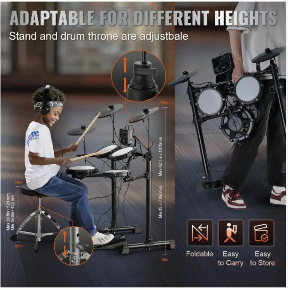 Electric Drum Set Electronic Drum Kit - Image 4