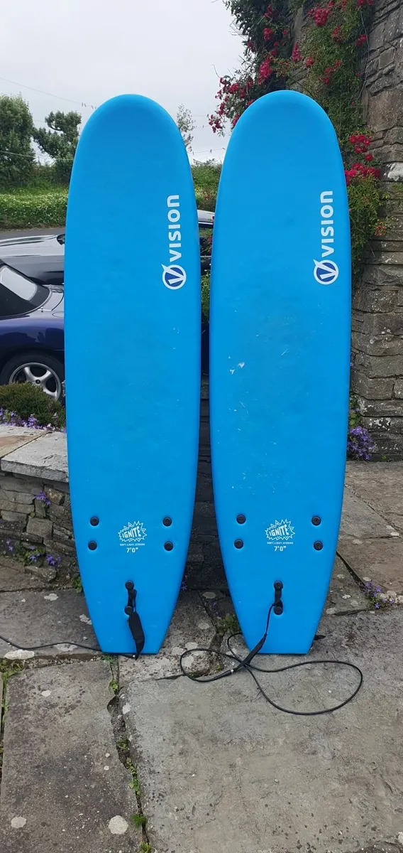 Pair of 7ft Foam Surfboards - Image 1