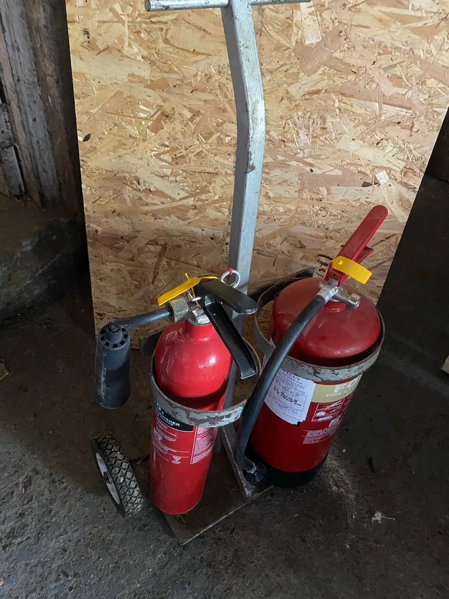Fire extinguishers and trolley - Image 1