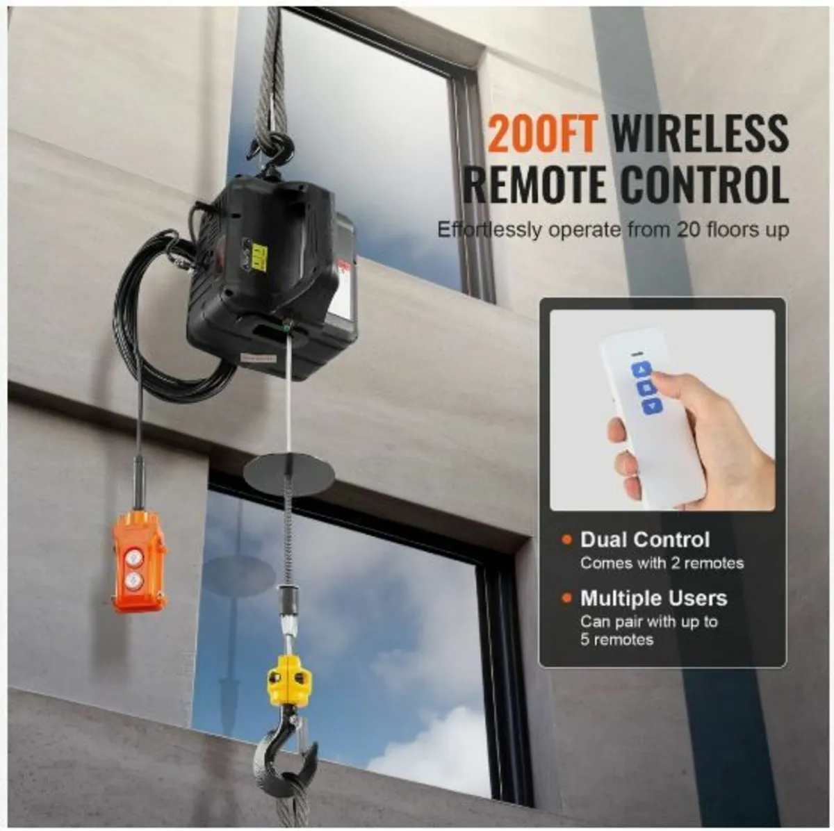 3-in-1 Portable Electric Hoist Winch 499 kg - Image 3