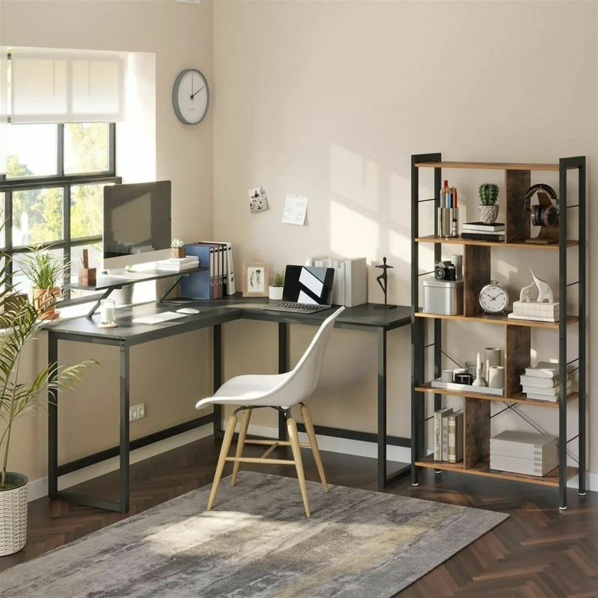 New L-Shaped Computer Desk (Black) - FREE P&P - Image 1