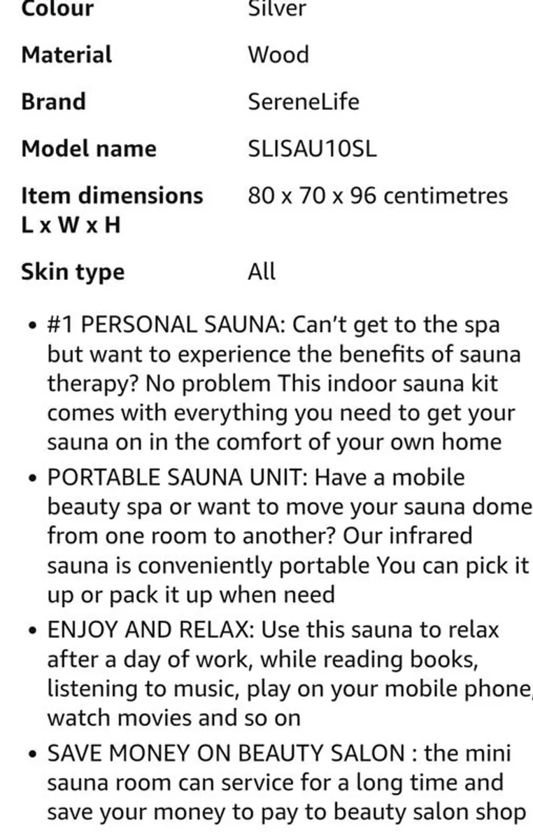 serenelife, home sauna - Image 2