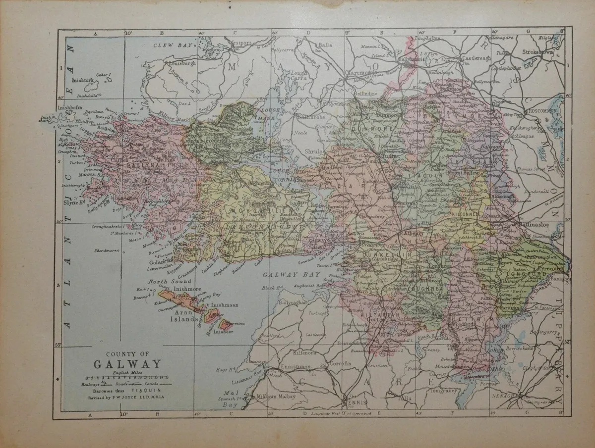 County Galway 1905 Antique Map - Image 1